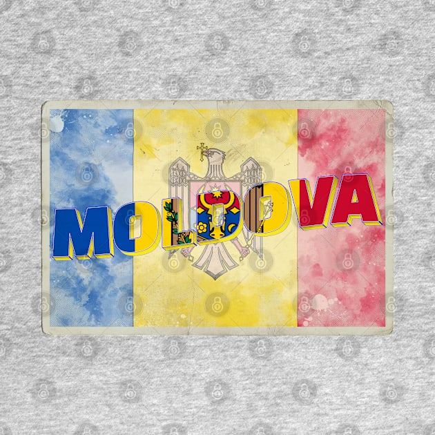 Moldova Vintage style retro souvenir by DesignerPropo